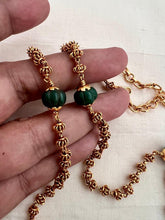 Antique gold polish beads chain-Silver Neckpiece-CI-House of Taamara